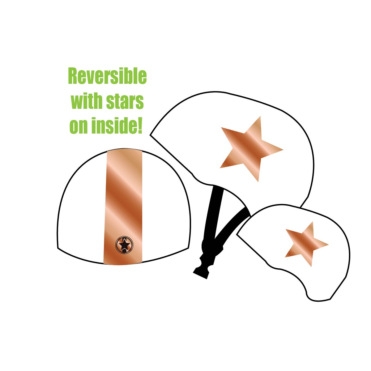 Copper City - Roller Derby - Helmet Cover Set - Reversible