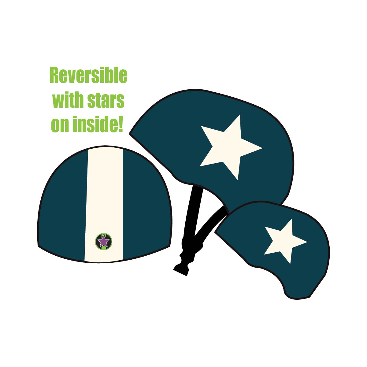 Bombs - Roller Derby - Helmet Cover Set - Reversible