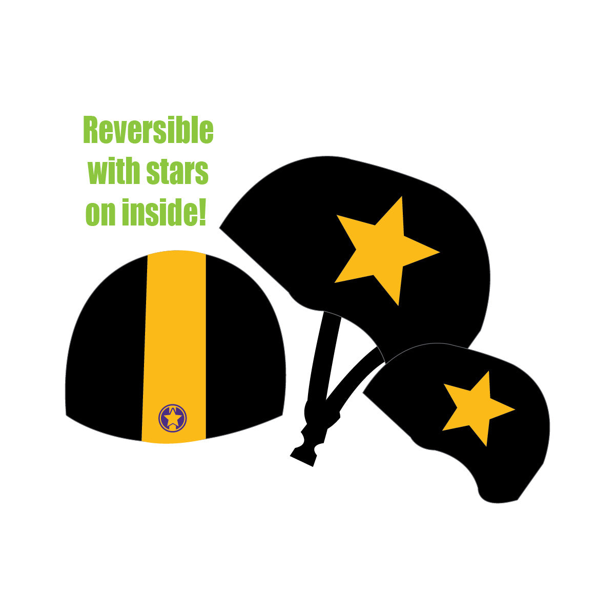Bridge City Bruisers JR - Roller Derby - Helmet Cover Set - Reversible