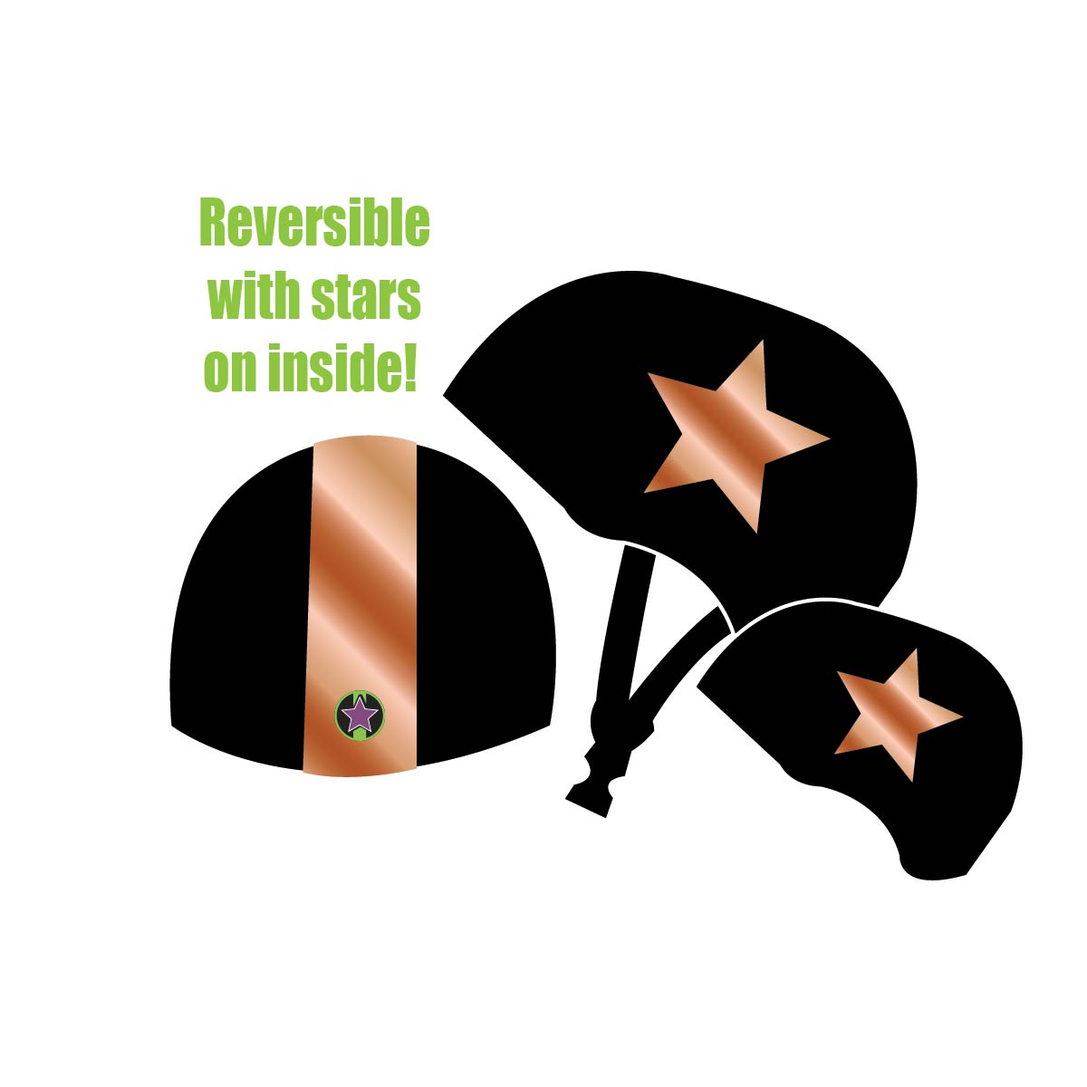 Copper City - Roller Derby - Helmet Cover Set - Reversible