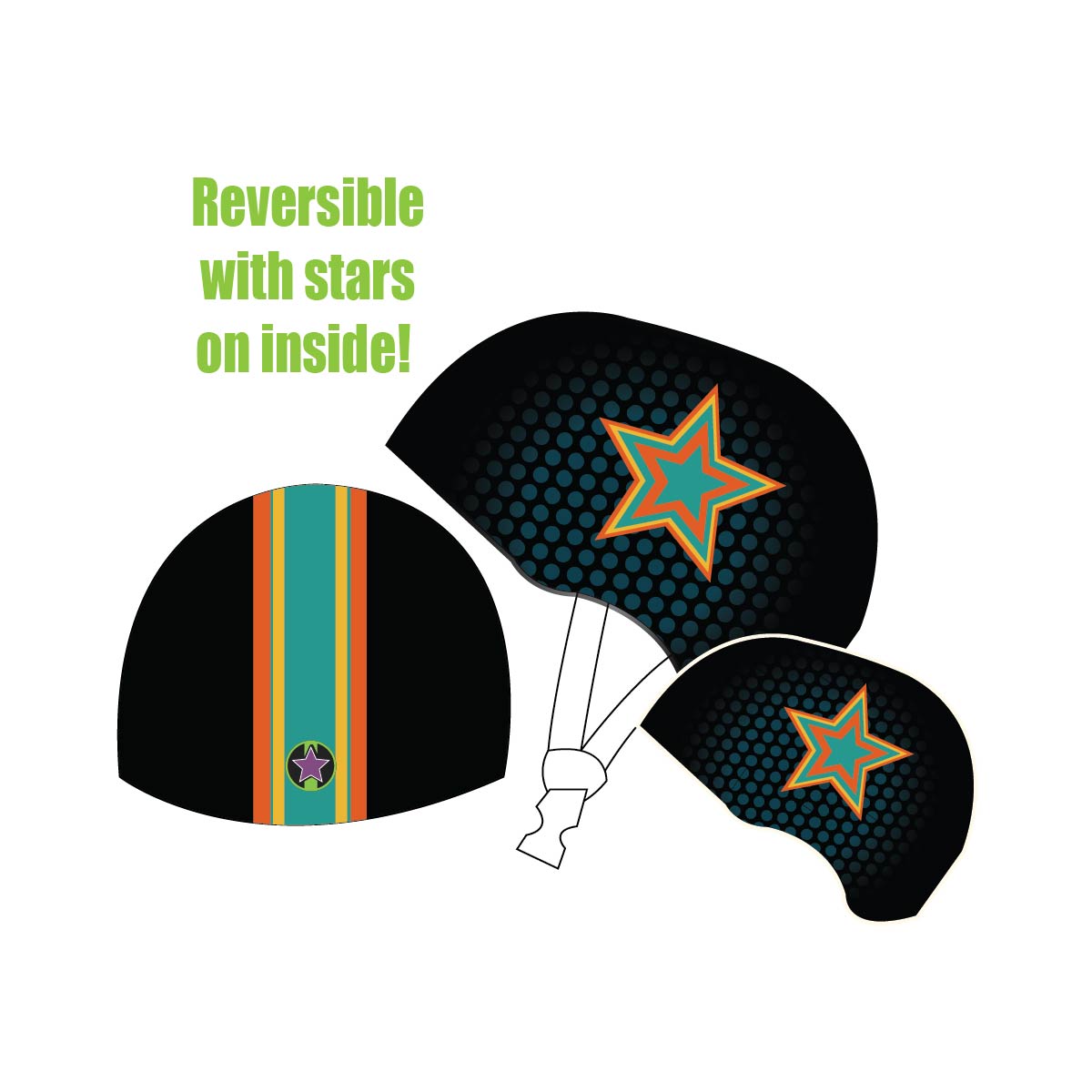 Fusion  - Roller Derby - Helmet Cover Set - Reversible
