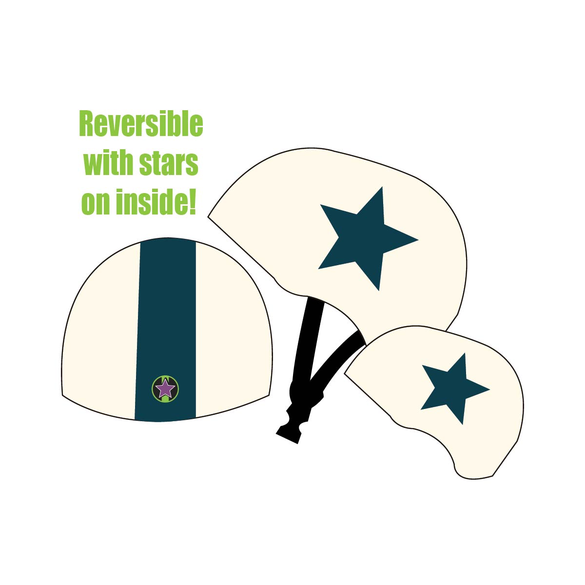 Bombs  - Roller Derby - Helmet Cover Set - Reversible