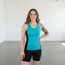 Load image into Gallery viewer, Pivotstar yellow and black athletic tank top with racerback and fitted silhouette. Made from quick-dry, wicking material.